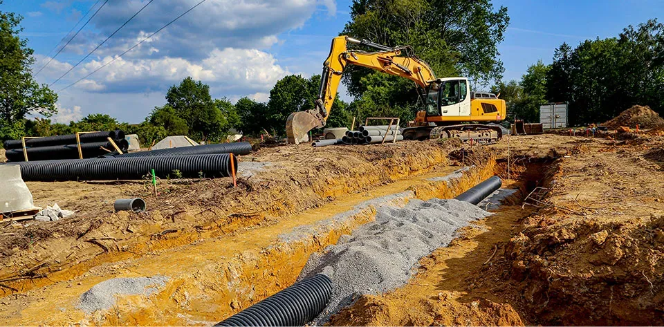 Travaux de terrassement et d'assainissement à Saint-Philbert-du-Peuple